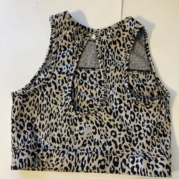 Josie Natori Womens Cropped Tank Top Activewear Medium Animal Print - Picture 4 of 5
